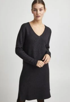 OXMO OXIDA - Strickkleid - Dark Grey Melange
